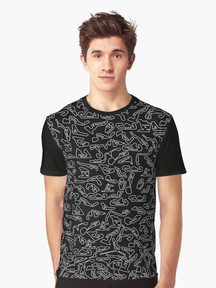 Formula 1 racing circuits pattern graphic t-shirt - Men