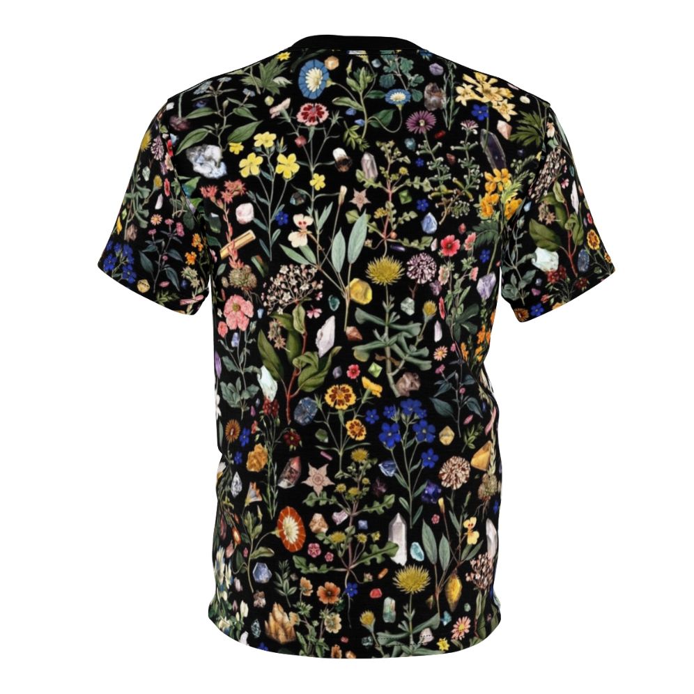 Healing digital art t-shirt featuring a colorful floral and botanical design - Back