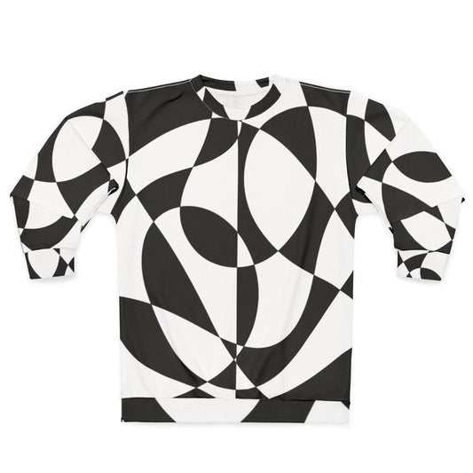 Black and White Abstract Geometric 1960s Sweatshirt