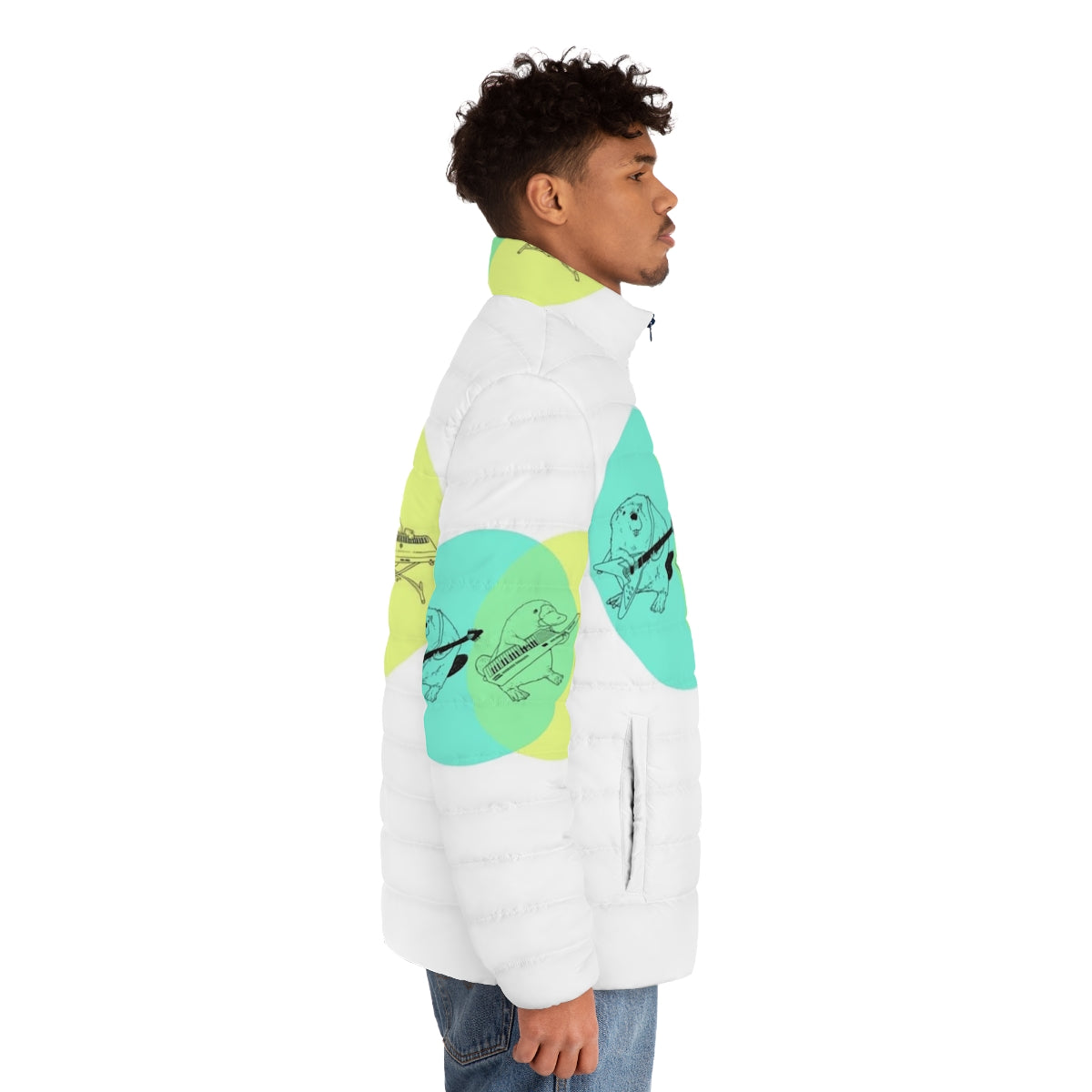 Keytar Platypus Venn Diagram Puffer Jacket - men side right