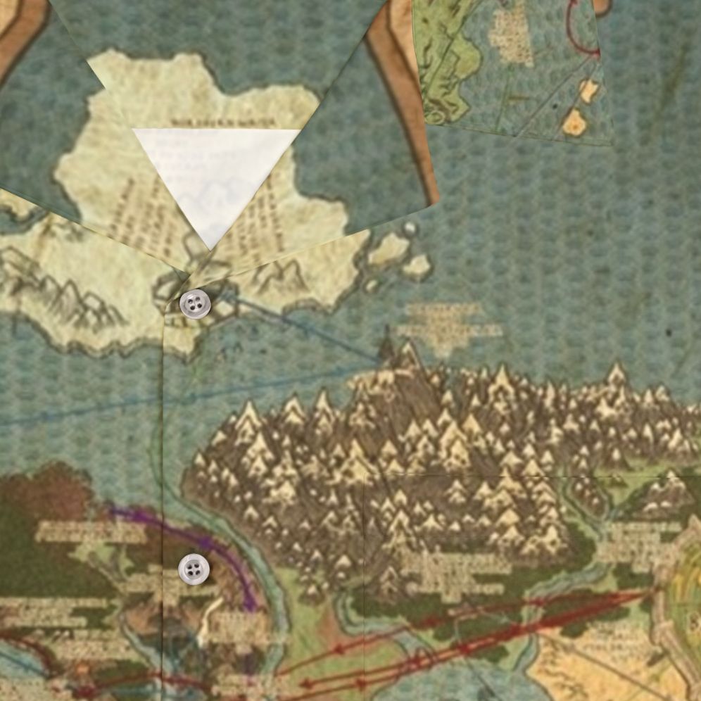 Avatar The Last Airbender world map print on Hawaiian shirt - Detail