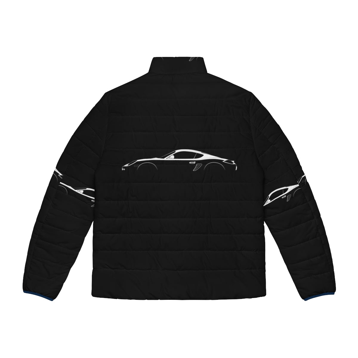 Porsche Cayman 987 car silhouette puffer jacket - Back