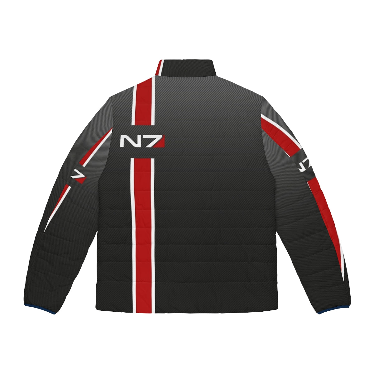 Mass Effect N7 Iconic Puffer Jacket featuring Commander Shepard - Back