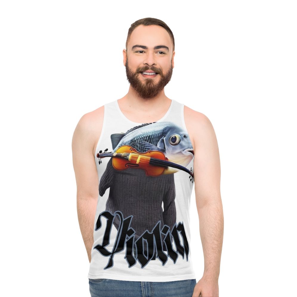 Unisex Violin Fish Tank Top - men