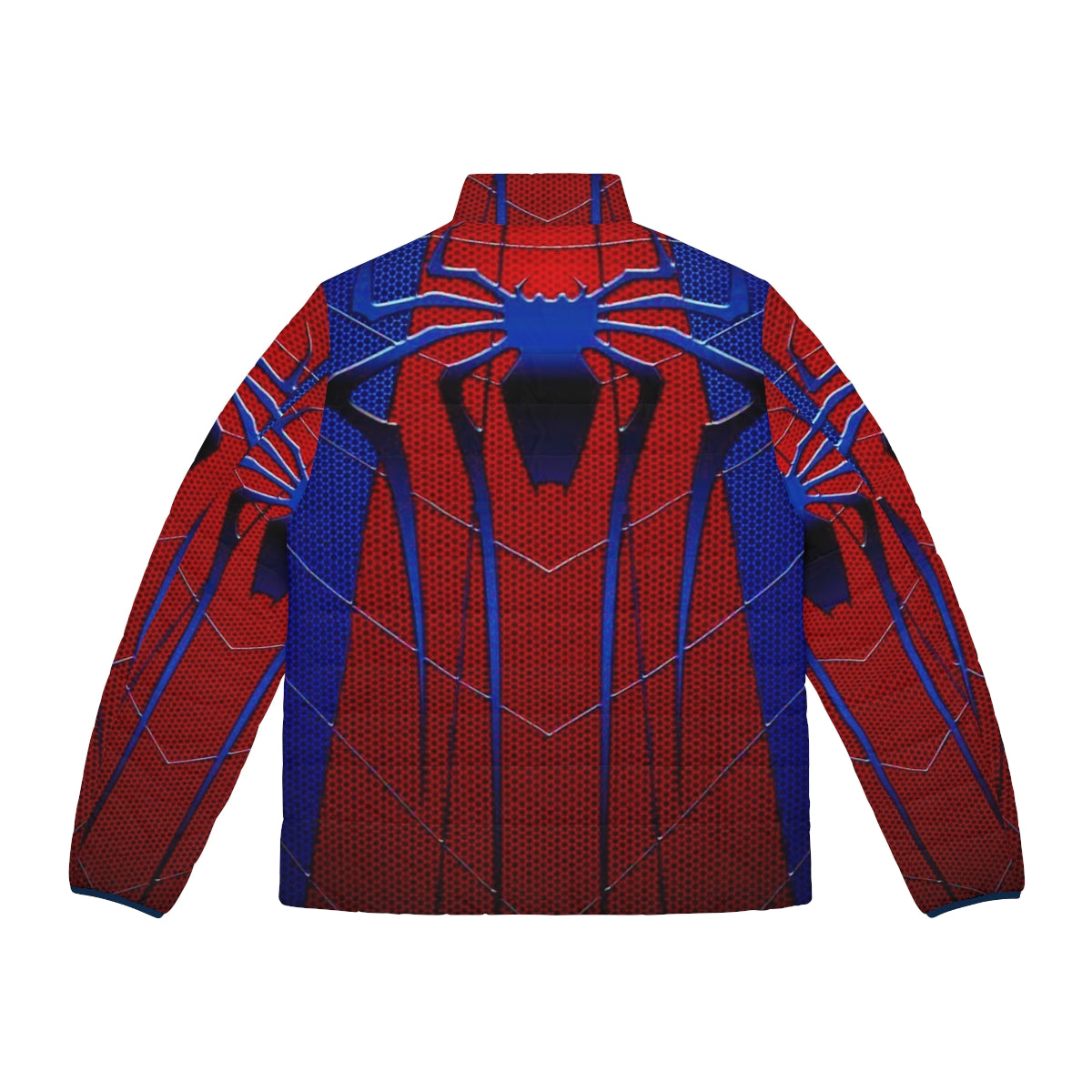 Spider web art traditional puffer jacket for spider-man fans - Back