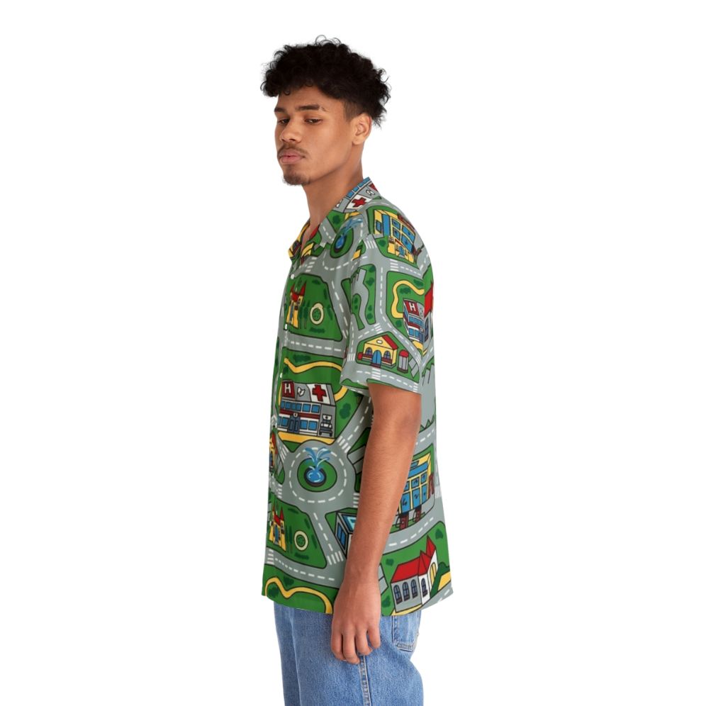 Vibrant street carpet patterned Hawaiian shirt - People Left