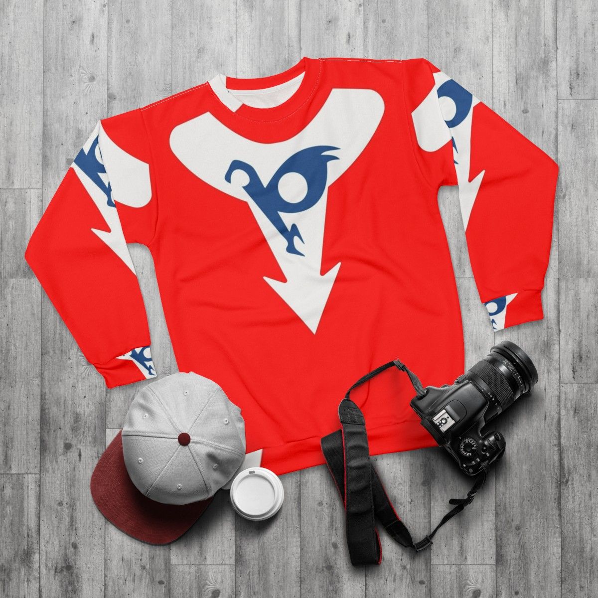 Retro 80s Hurricane Polimar Anime Sweatshirt - flat lay