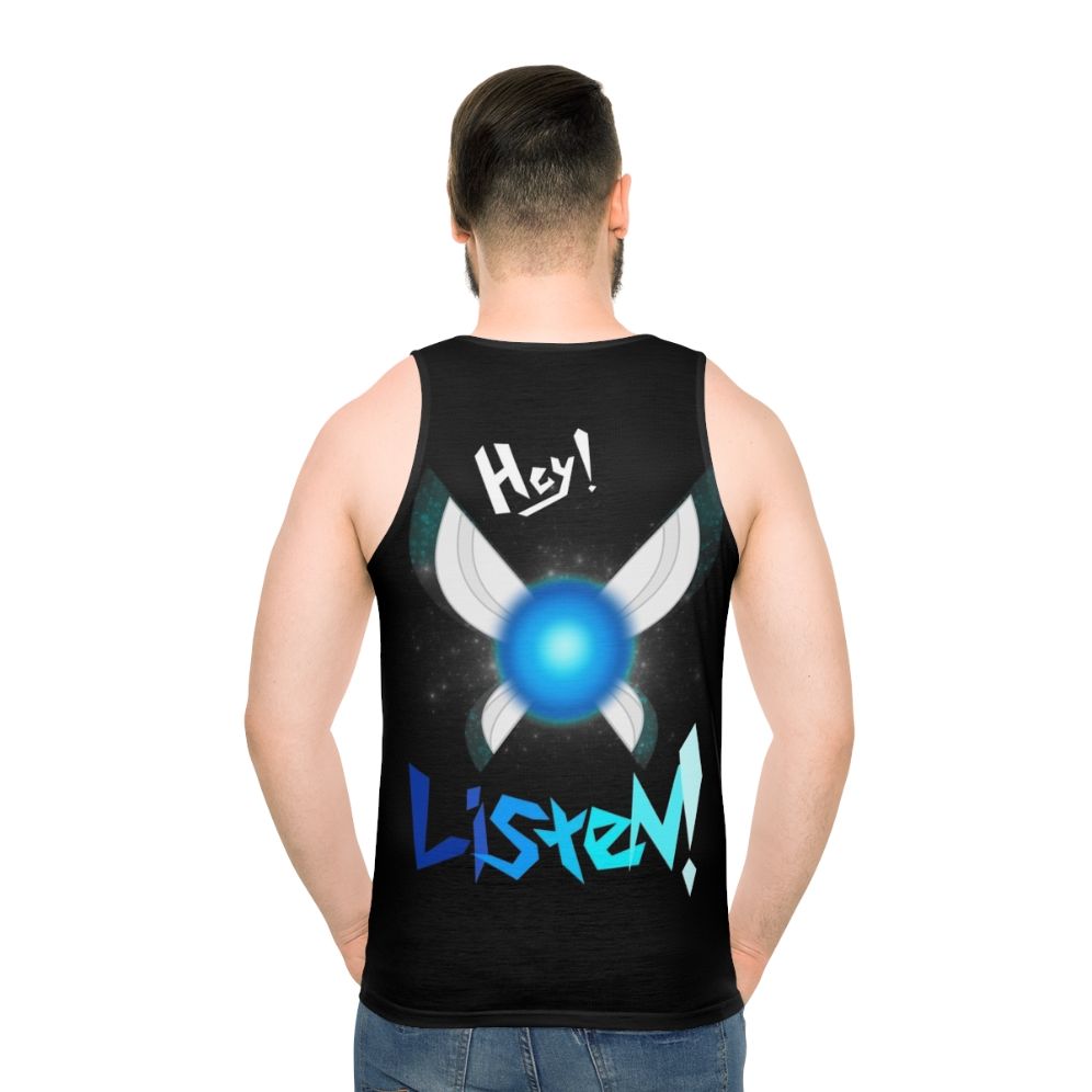 "The Legend of Zelda Navi 'Hey Listen' Unisex Tank Top" - men back