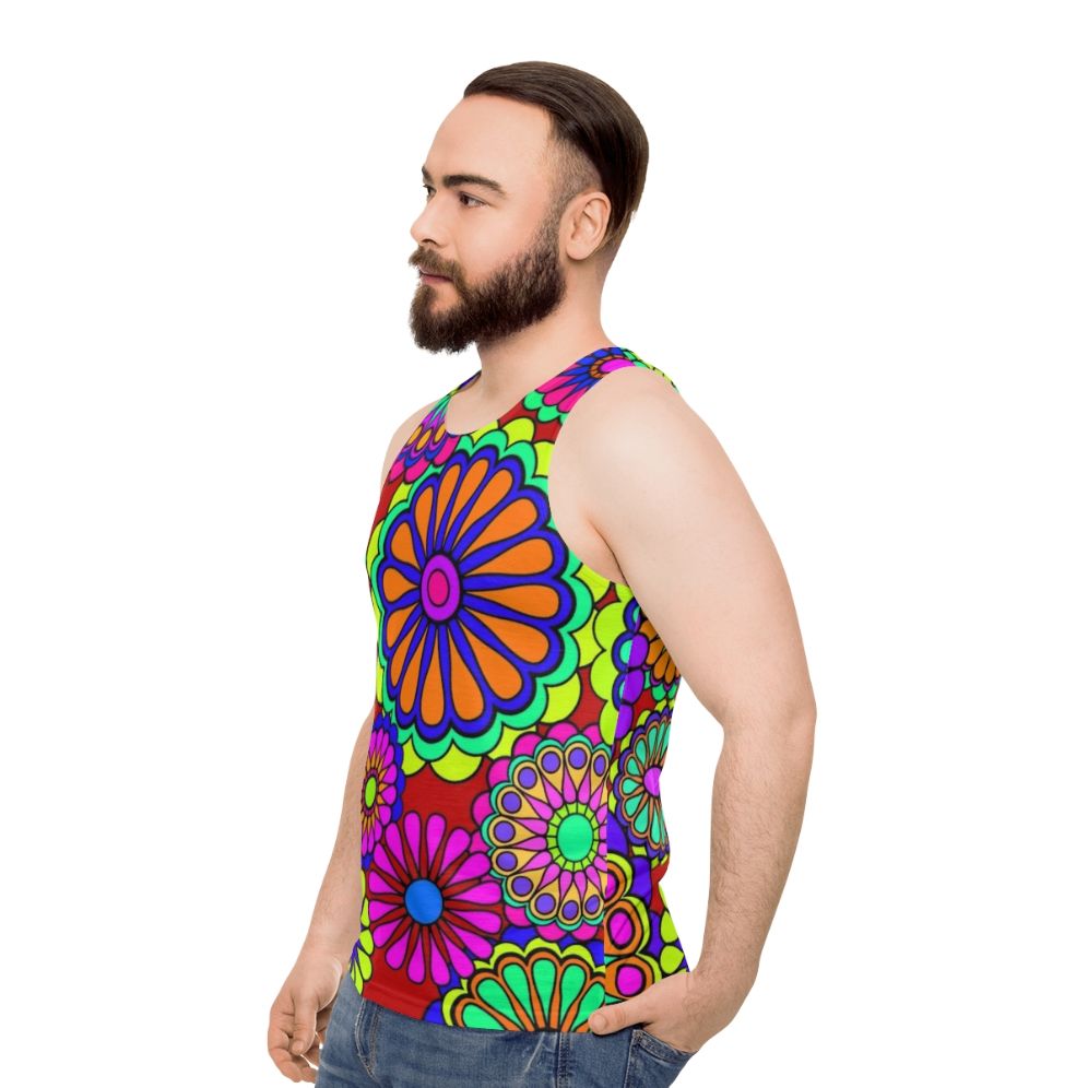 Retro Flower Power Hippie Tank Top - men side