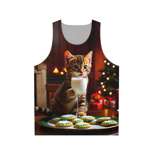 Santa's Secret Helper Unisex Christmas Cat Tank Top