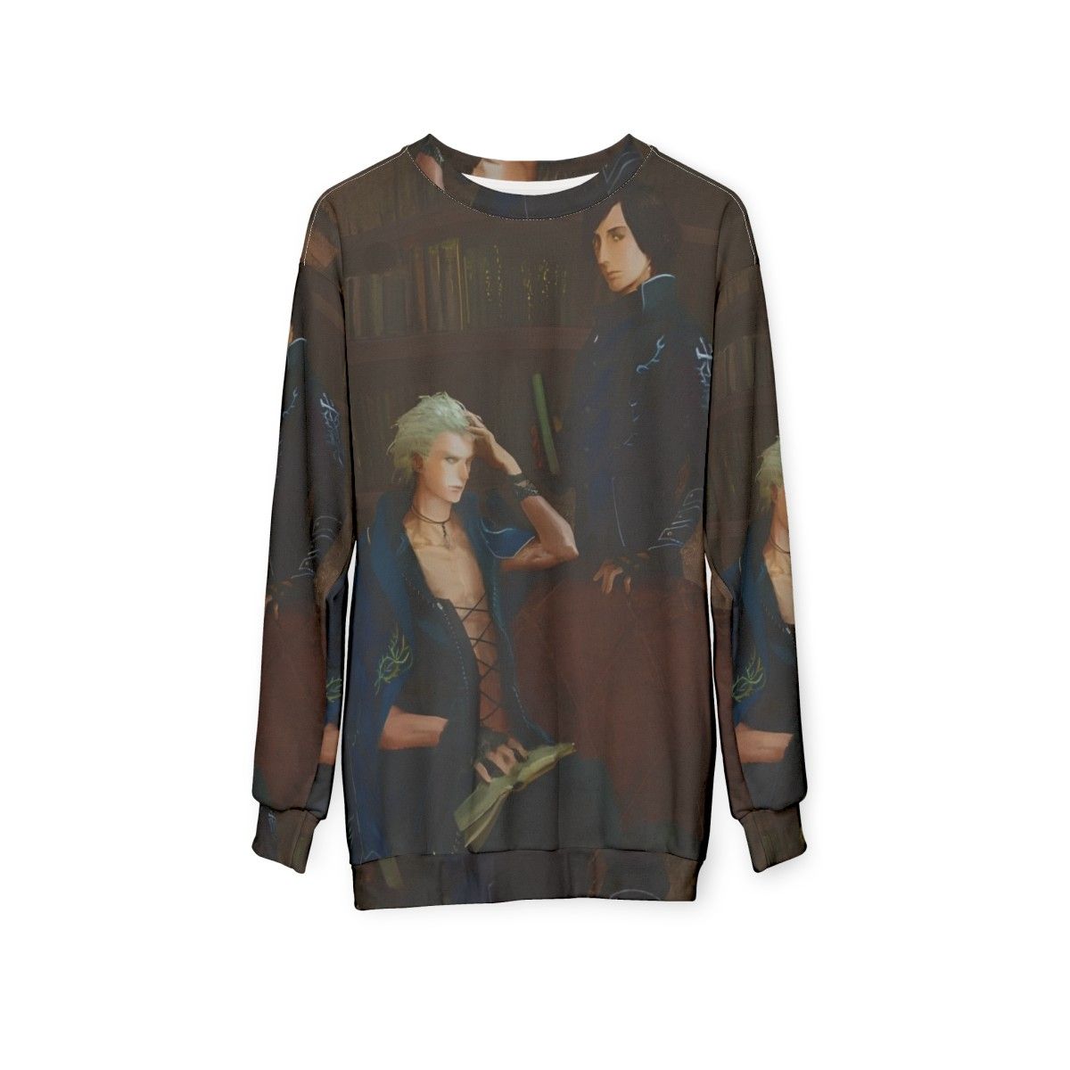 Devil May Cry Painting Sweatshirt featuring Dante, Vergil, and Nero - hanging