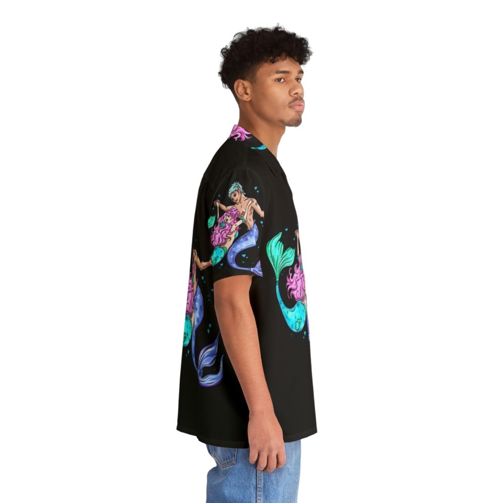 Mermaid and Love Themed Hawaiian Shirt - People Pight