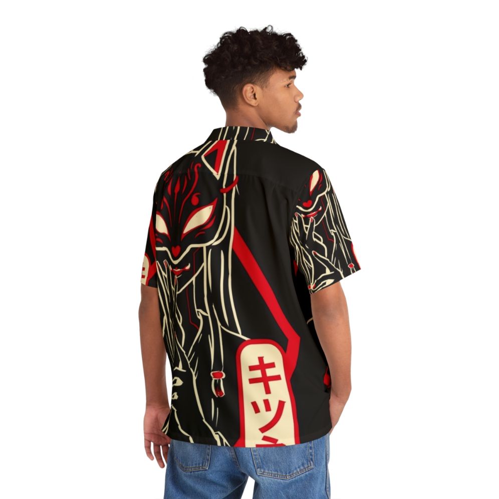 Kitsune Red Spirit Fox Hawaiian Shirt - People Back