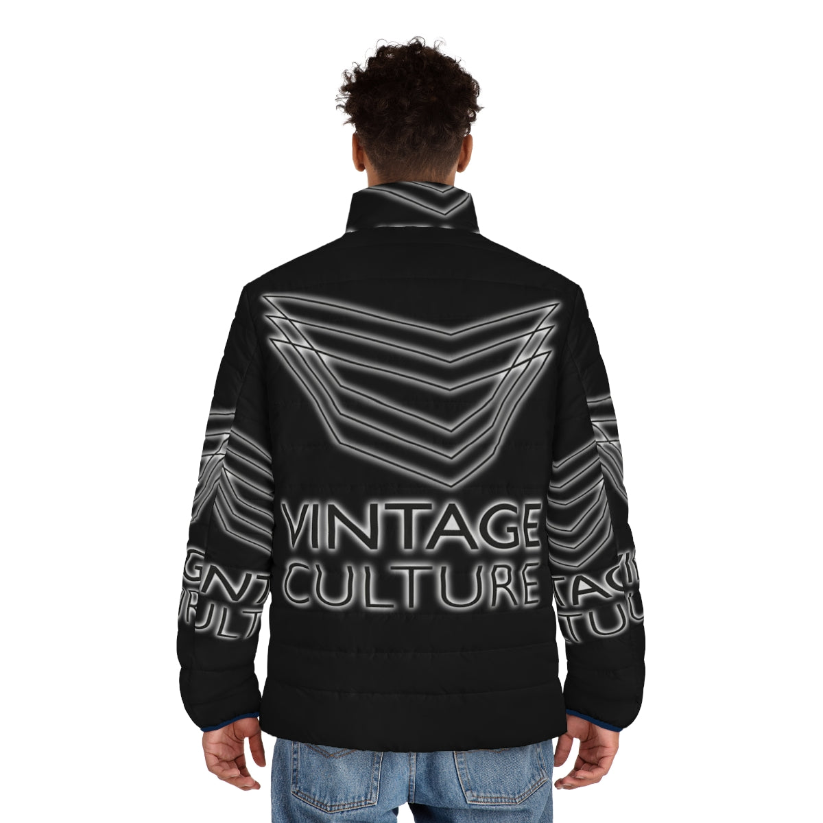 Vintage Culture Puffer Jacket - Stylish and practical apparel for music fans and festival-goers - men back