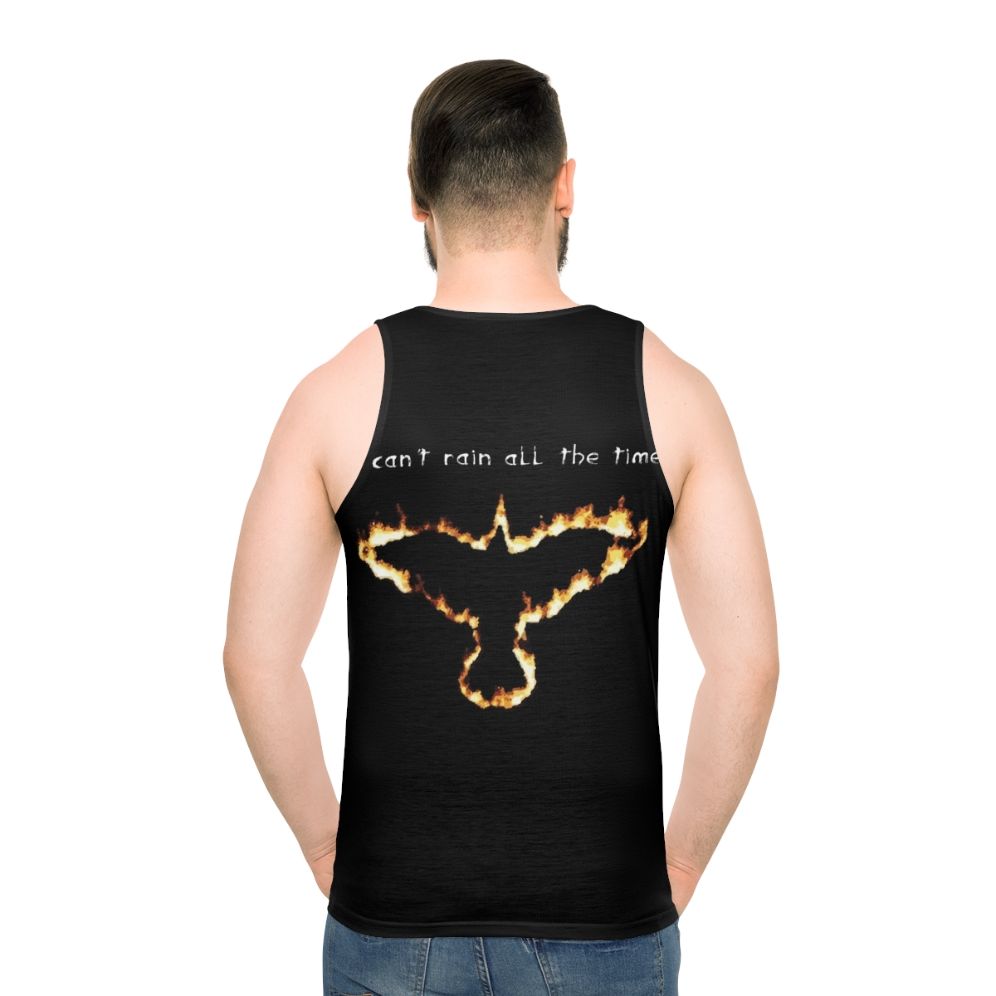 Unisex gothic tank top with The Crow inspired design - men back