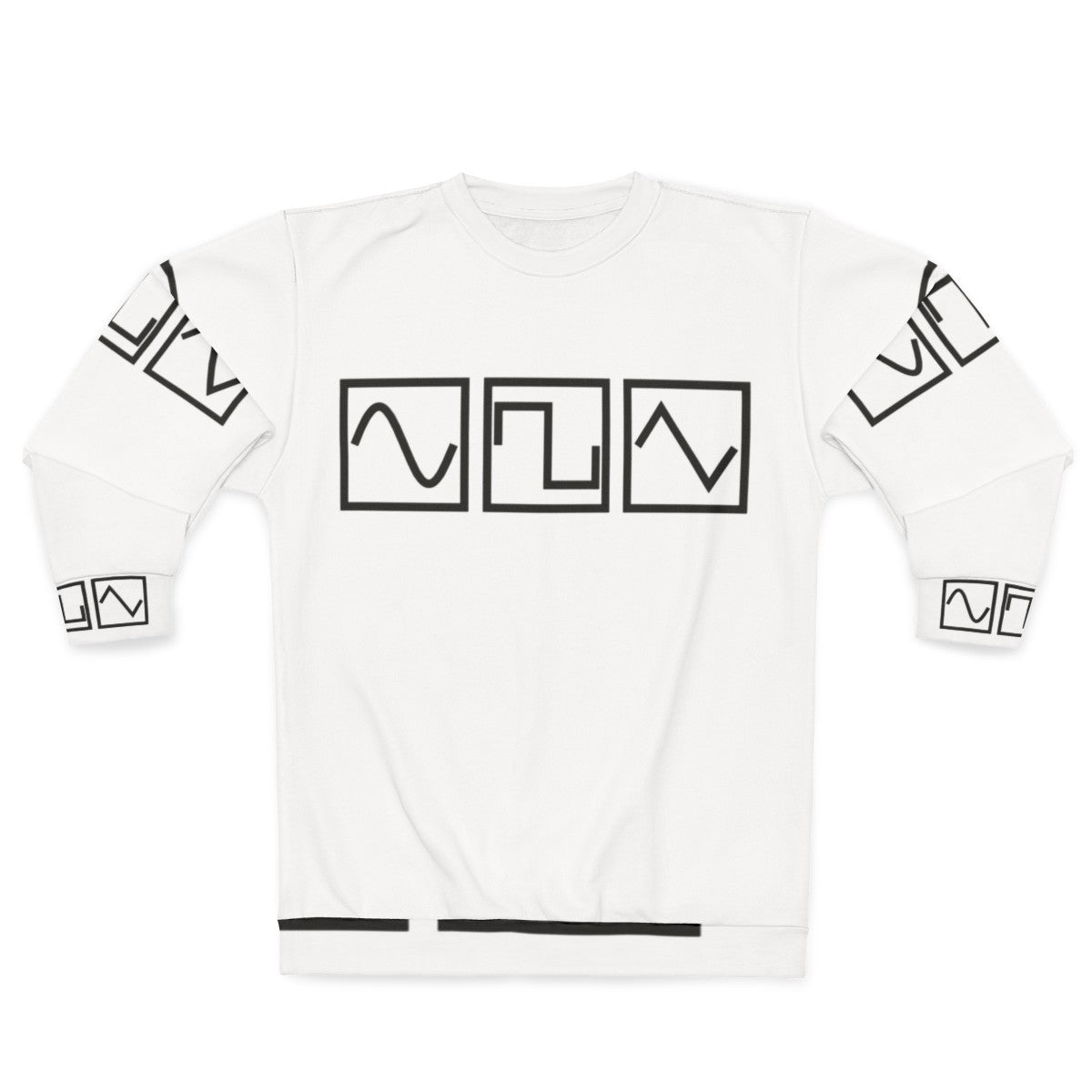 Sine square tri sweatshirt with electronic music waveform design