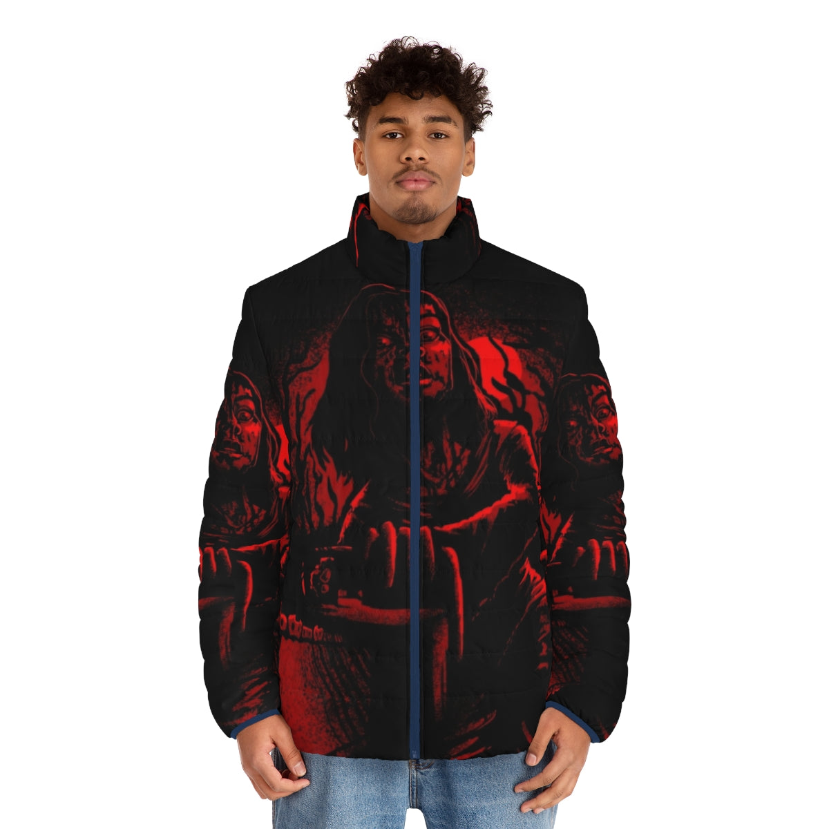 Puffer jacket inspired by the horror classic Evil Dead - men front