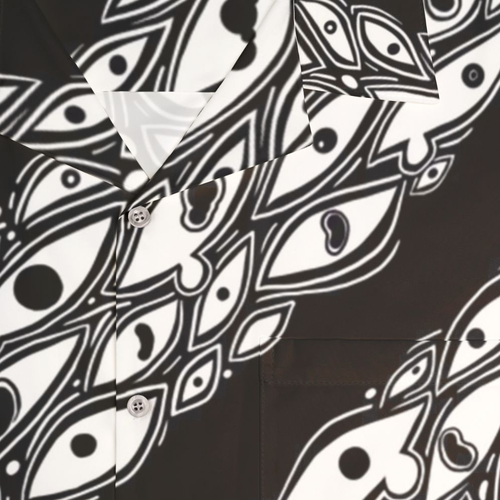 Chilling Eyes Hawaiian Shirt with Spooky Ocular Pattern - Detail