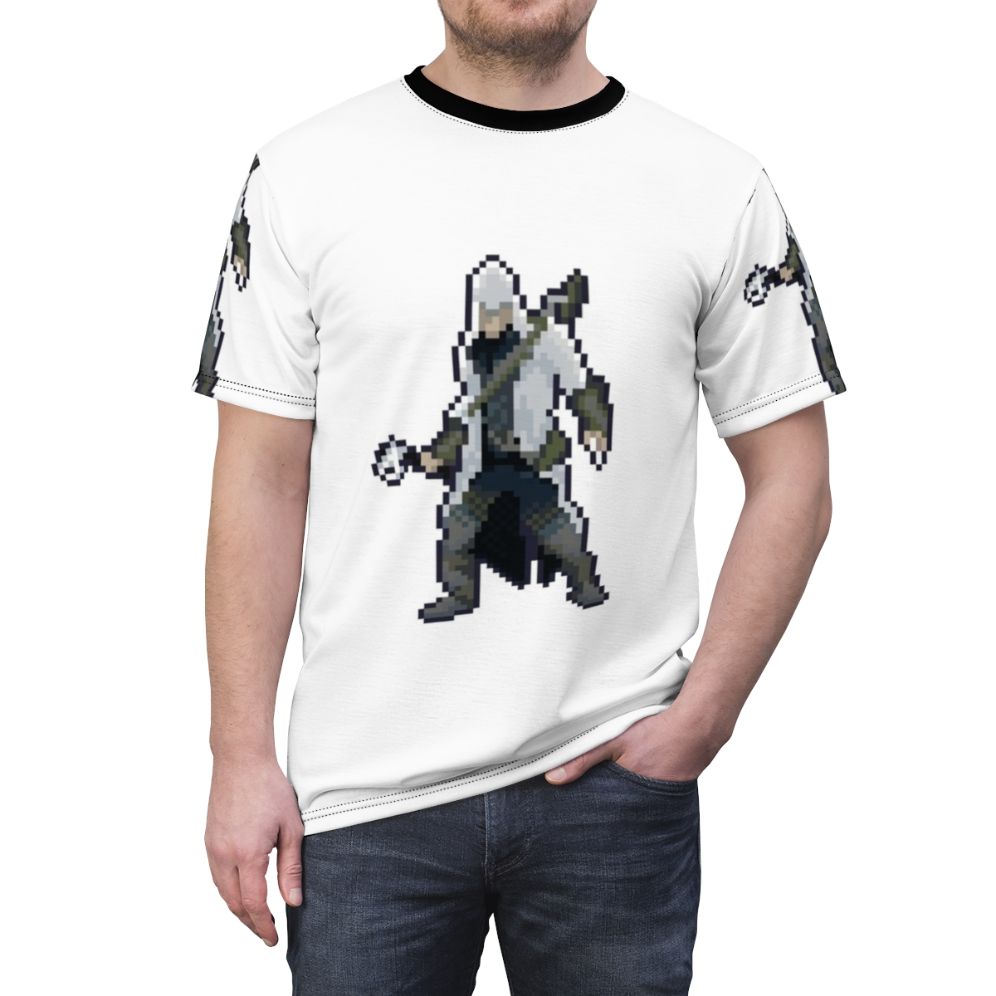 Assassin's Creed Connor Pixel Art Retro Gaming T-Shirt - men front