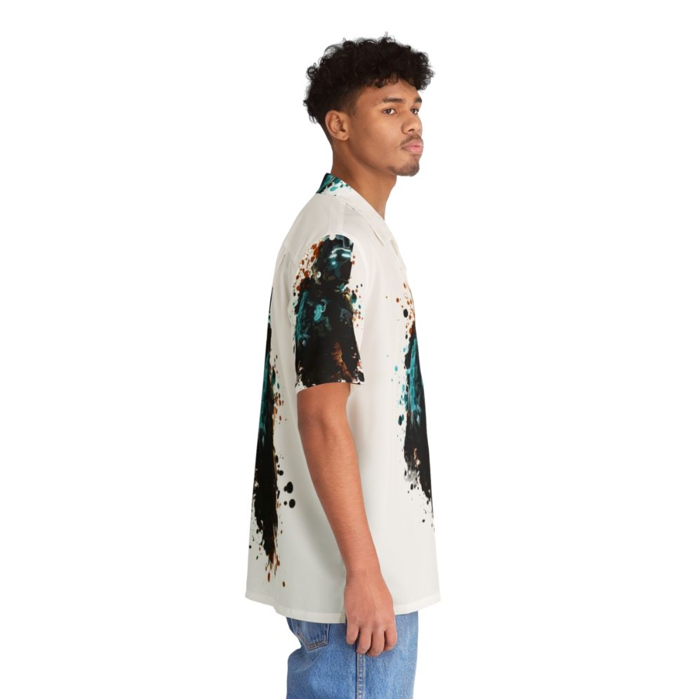 Dead Space Dark Splatter Hawaiian Shirt with Isaac Clarke and Splatter Art - People Pight