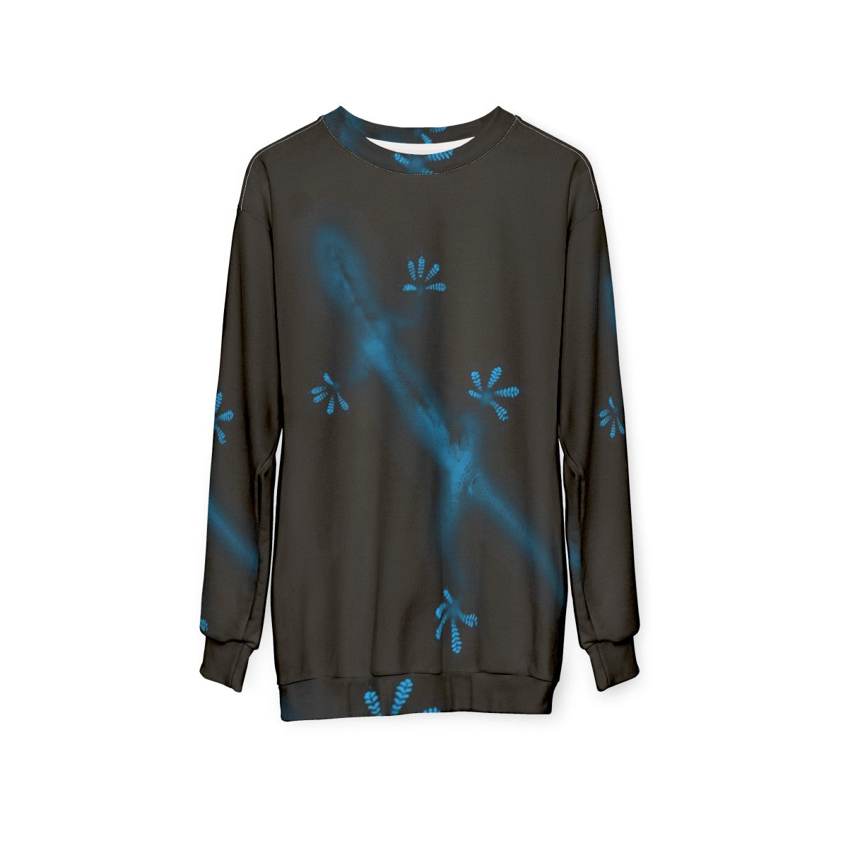 Minimalist blue gecko sweatshirt - hanging