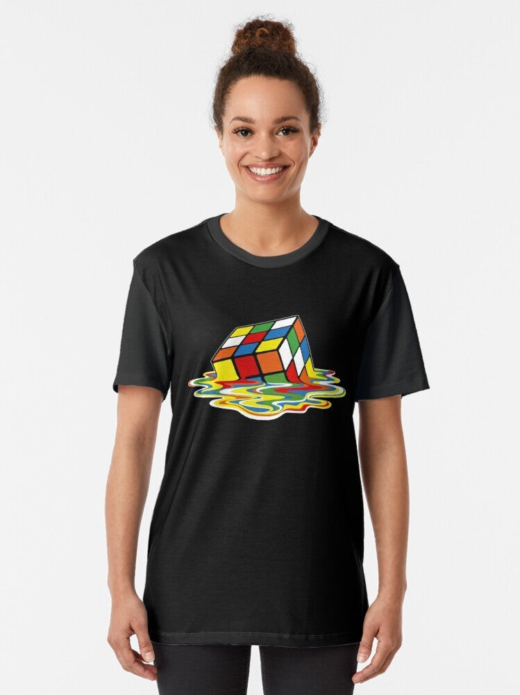 Melting cube Sheldon from The Big Bang Theory graphic t-shirt design - Women