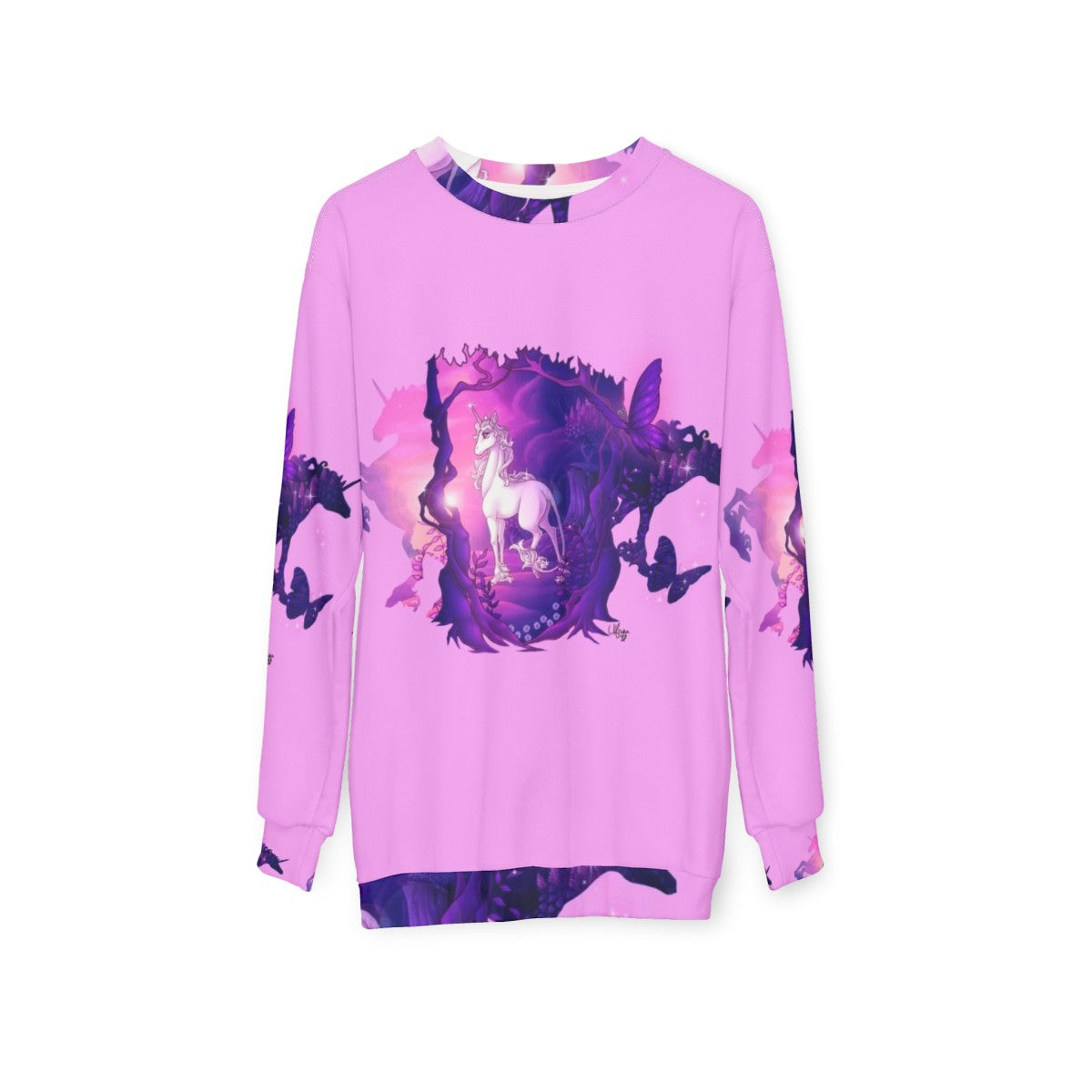 The Last Unicorn Sweatshirt featuring the mythical creature Amalthea - hanging