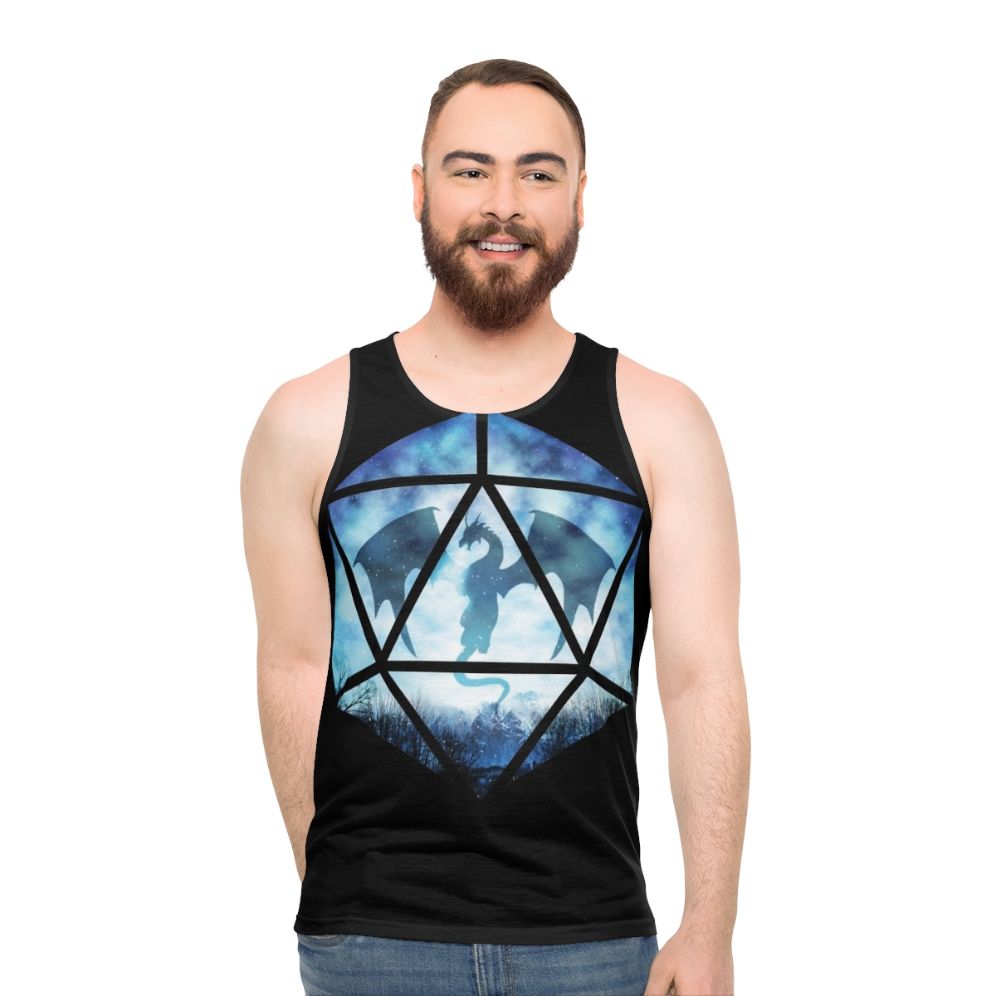 Blue Ice Dragon D20 Unisex Tank Top - men