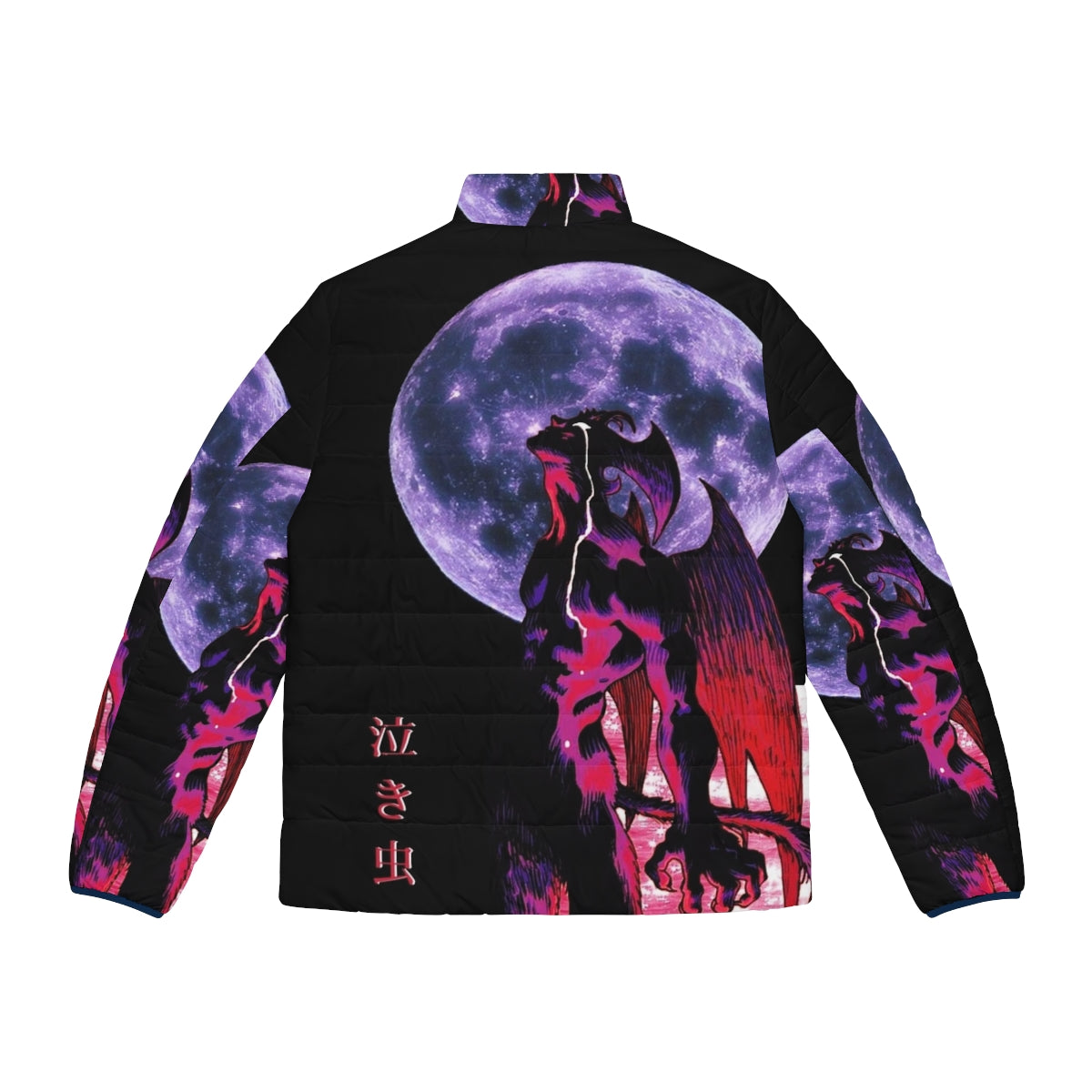 Akira Devilman Crybaby 90s Aesthetic Puffer Jacket, featuring anime-inspired design - Back