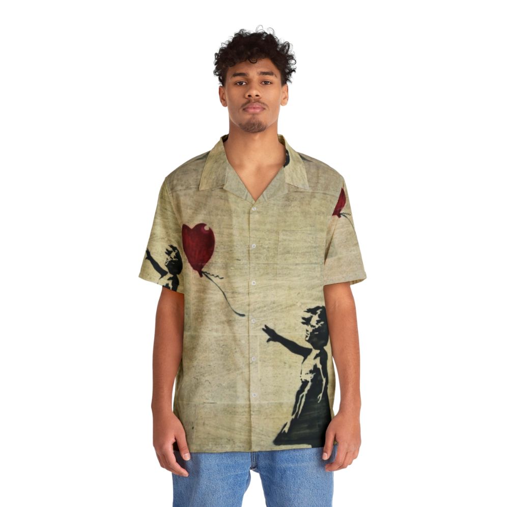 Banksy-inspired Girl With A Red Balloon Hawaiian Shirt - People Front