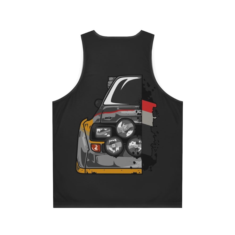 Colorful unisex tank top with Group B racing design - Back