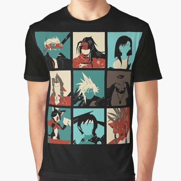 Final Fantasy VII Graphic T-Shirt featuring cloud strife, aeris, and tifa from the popular video game