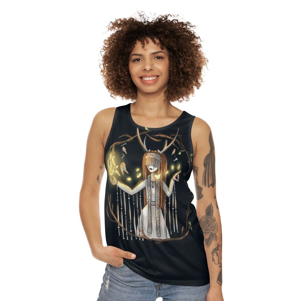 Heilung inspired unisex tank top with fantasy Celtic and Nordic elements - women