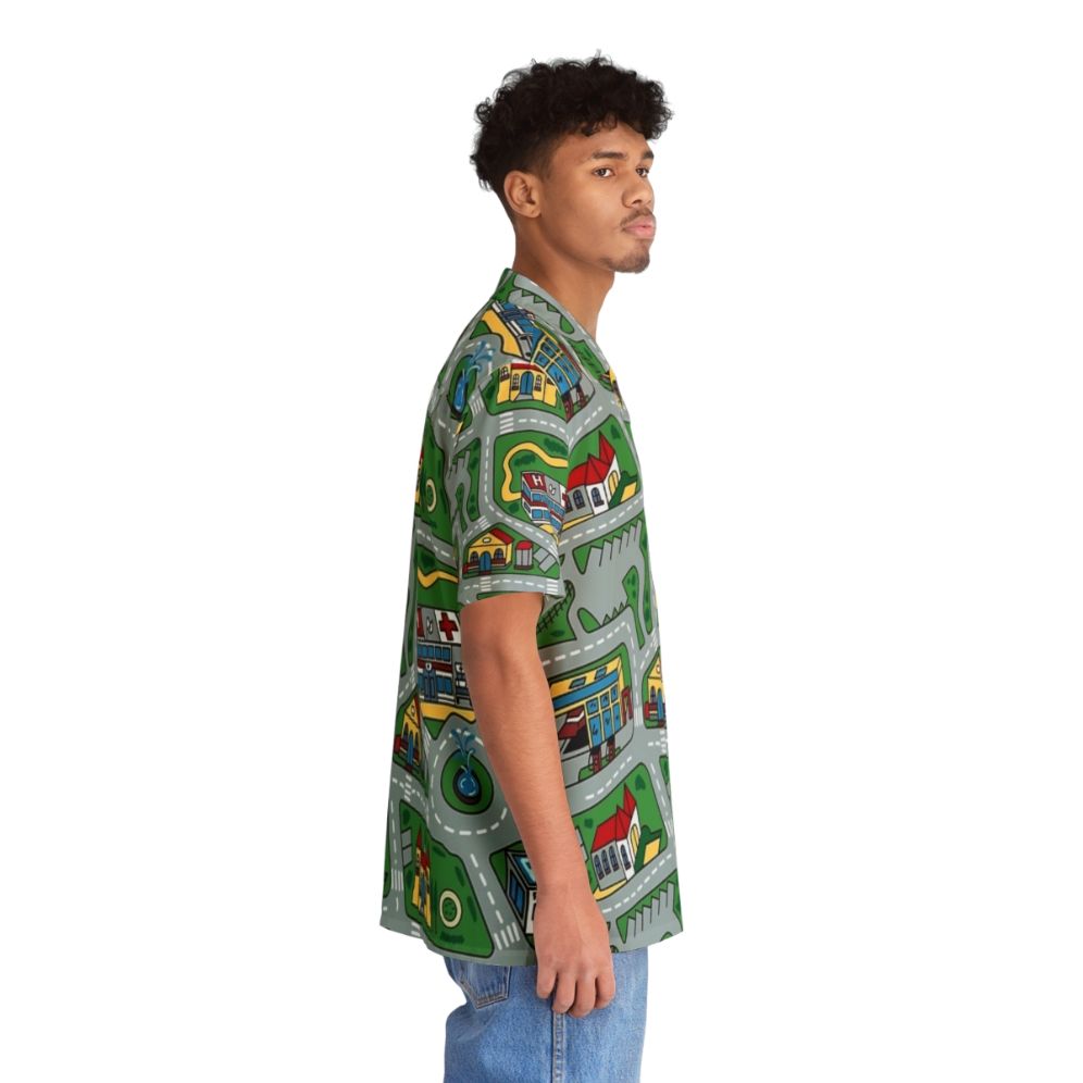 Vibrant street carpet patterned Hawaiian shirt - People Pight