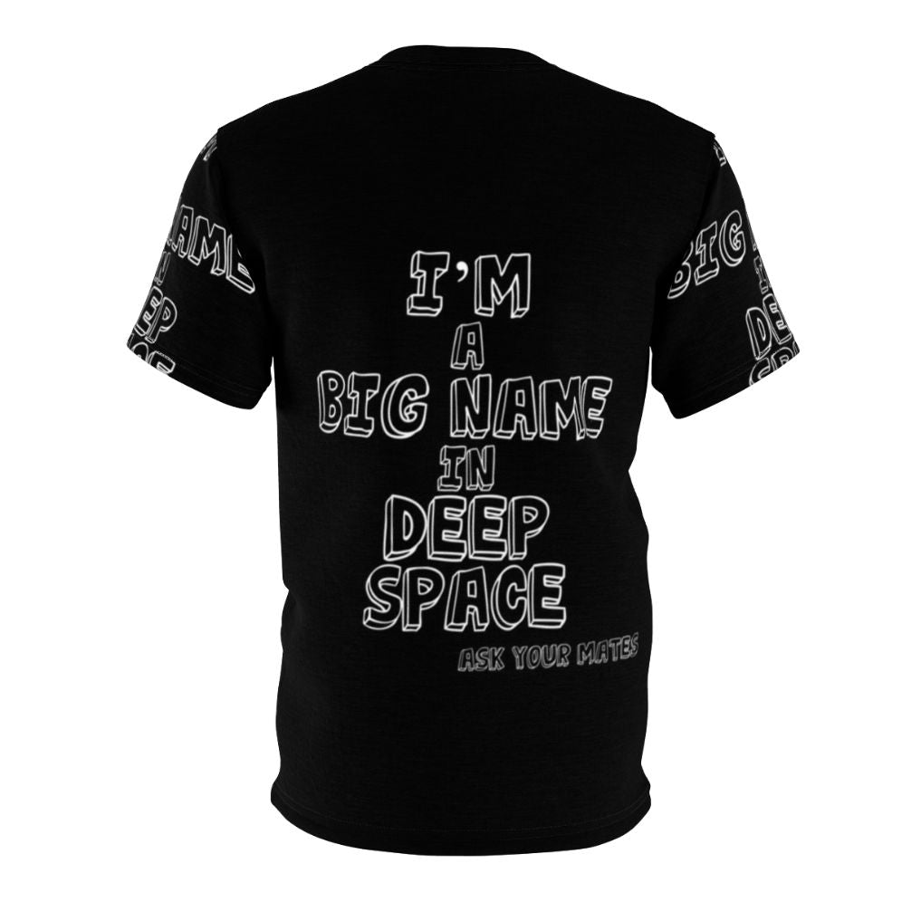 Cosmic deep space-inspired t-shirt design with a space and galaxy theme, perfect for Arctic Monkeys and indie rock fans. - Back