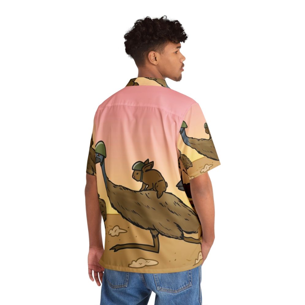 Bunny emu cavalry Hawaiian shirt - People Back