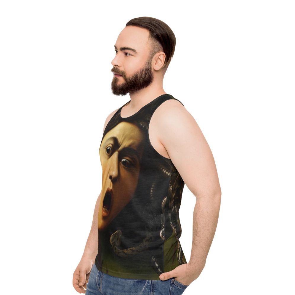 Medusa by Caravaggio Unisex Renaissance Tank Top - men side