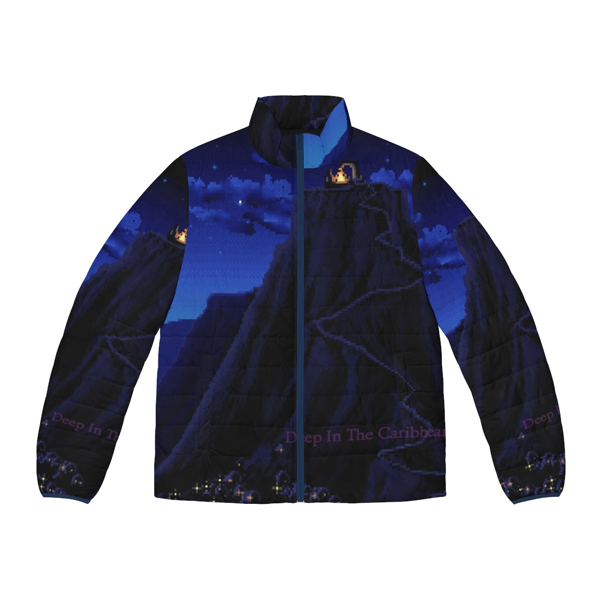 Monkey Island Caribbean Adventure Puffer Jacket with focus keyword