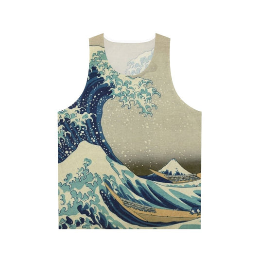 Unisex tank top featuring Hokusai's iconic Kanagawa Wave design