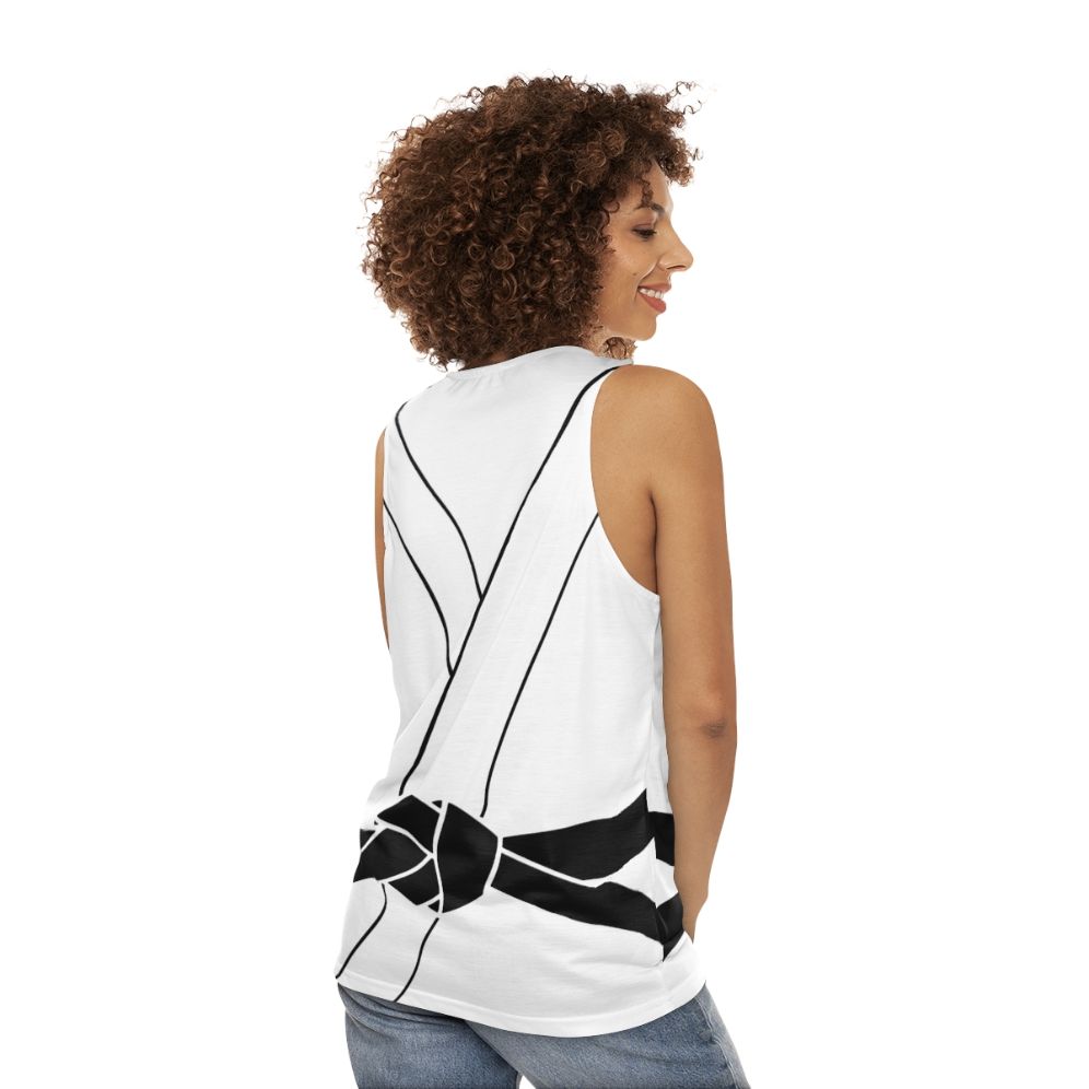 Unisex black belt martial arts tank top - women back