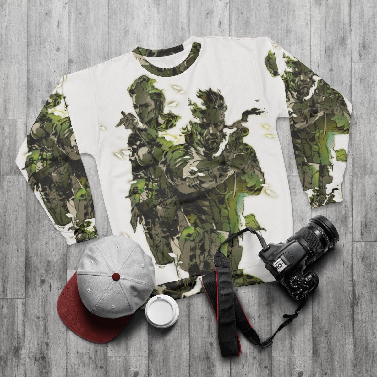 Metal Gear Solid 3 Snake and The Boss Sweatshirt - flat lay