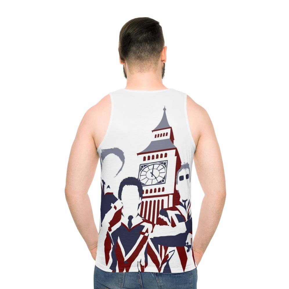 Vintage Mod Pop Art Unisex Tank Top - men back