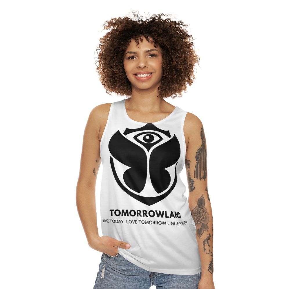 Tomorrowland Unisex Tank Top with EDM Festival Design - women