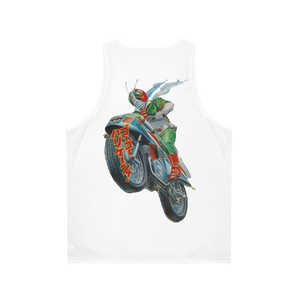 Kamen Rider V3 Superhero Motorcycle Unisex Tank Top - Back