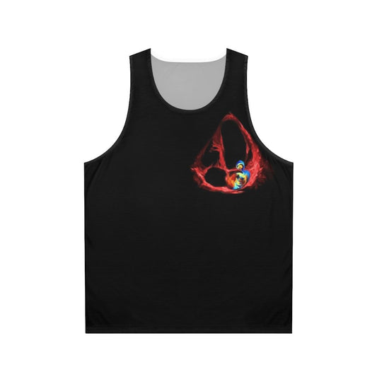 Unisex tank top with medical imaging design for mitral regurgitation