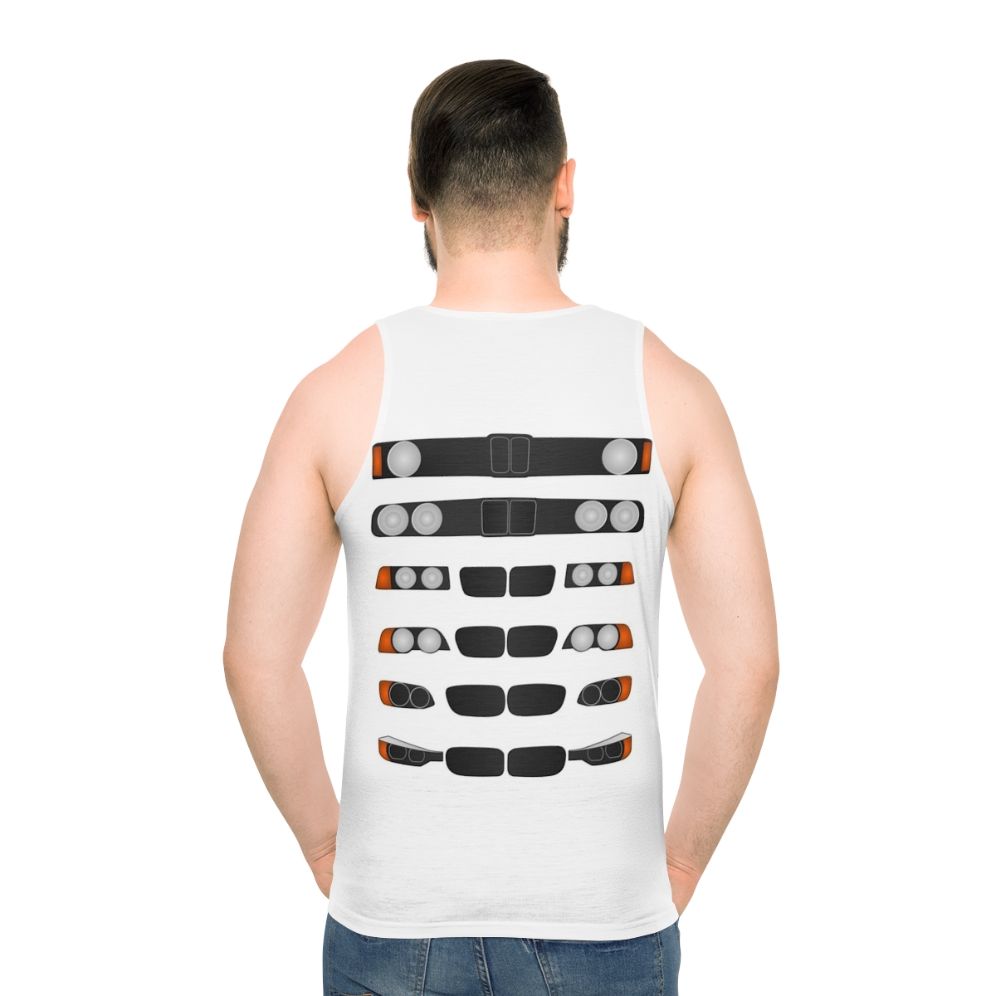 Motorsports inspired unisex tank top - men back