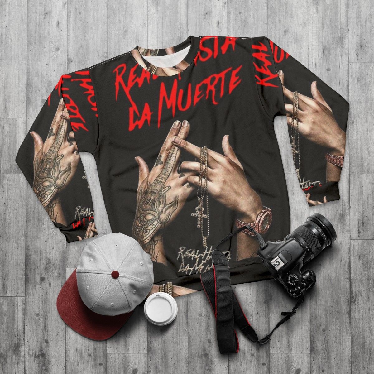 Anuel AA Real Hasta La Muerte Sweatshirt - flat lay