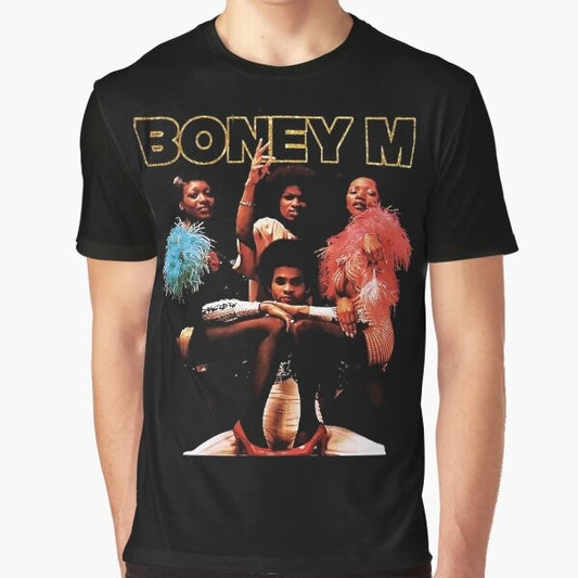 Boney M Graphic T-Shirt with Retro 70s Disco Music Band Design