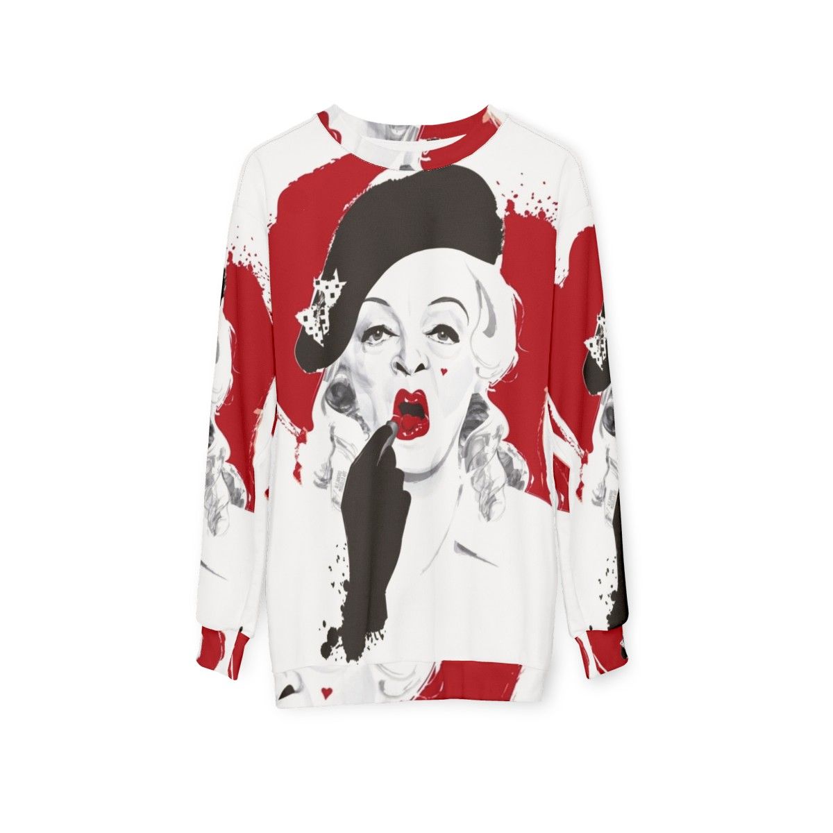 "Baby Jane Lipstick Sweatshirt featuring Hollywood Icon design by Alejandro Mogollo" - hanging