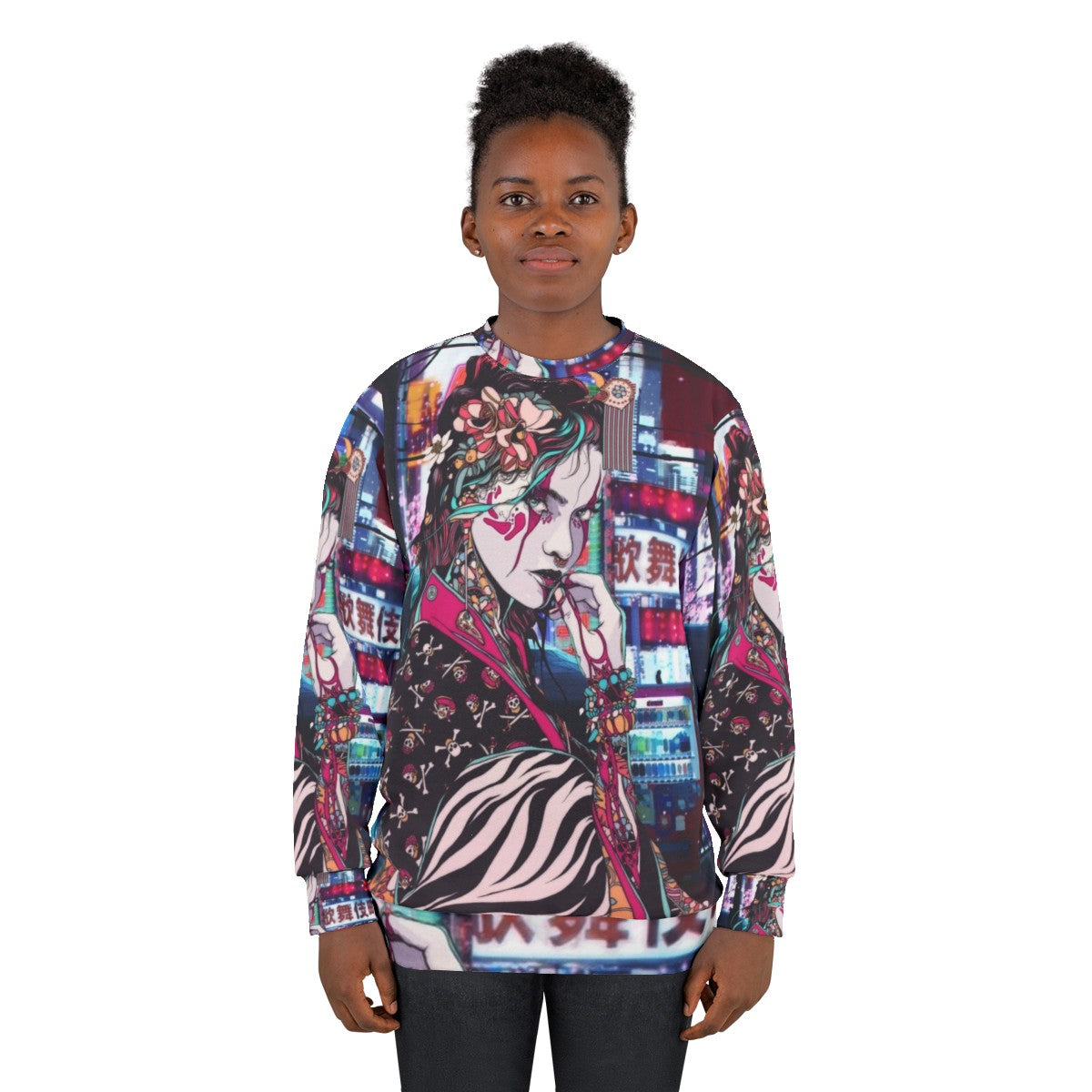 Geisha in Tokyo Sweatshirt - Stylish Japanese Graphic Apparel - women